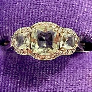 Ring Bomb Party RBP Deep Grey Spinel Three Stone Ring Sz6 NWT